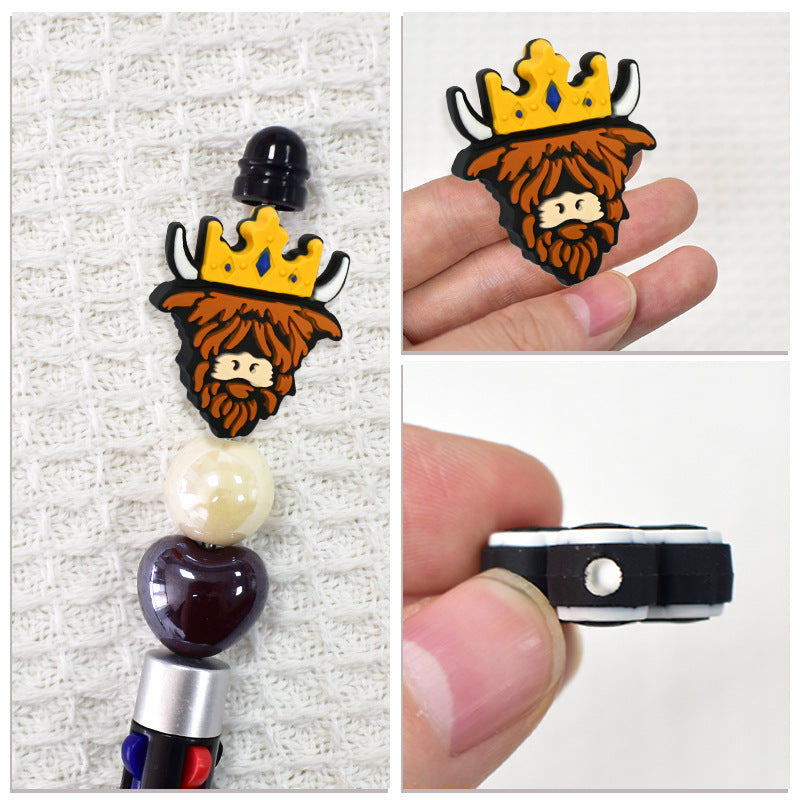 Wholesale  Random 100pcs Cartoon Highland Cattle Series Beads